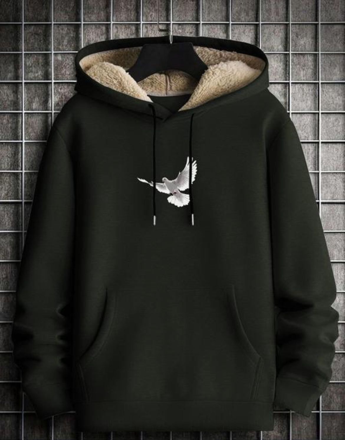Stylish Printed Fur Hoodie for Men | Winter Wear Hooded Sweatshirt | Cozy