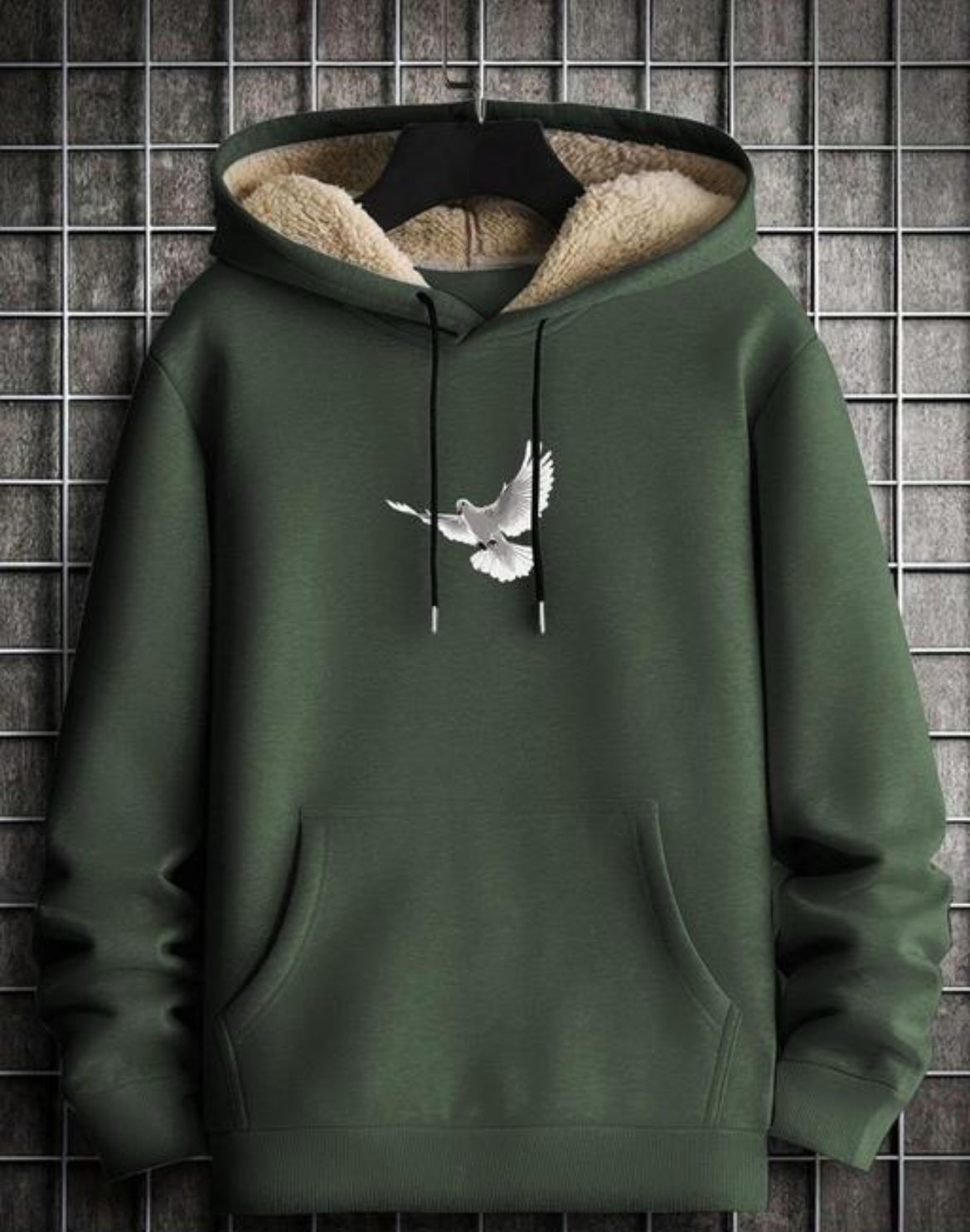 Stylish Printed Fur Hoodie for Men | Winter Wear Hooded Sweatshirt | Cozy