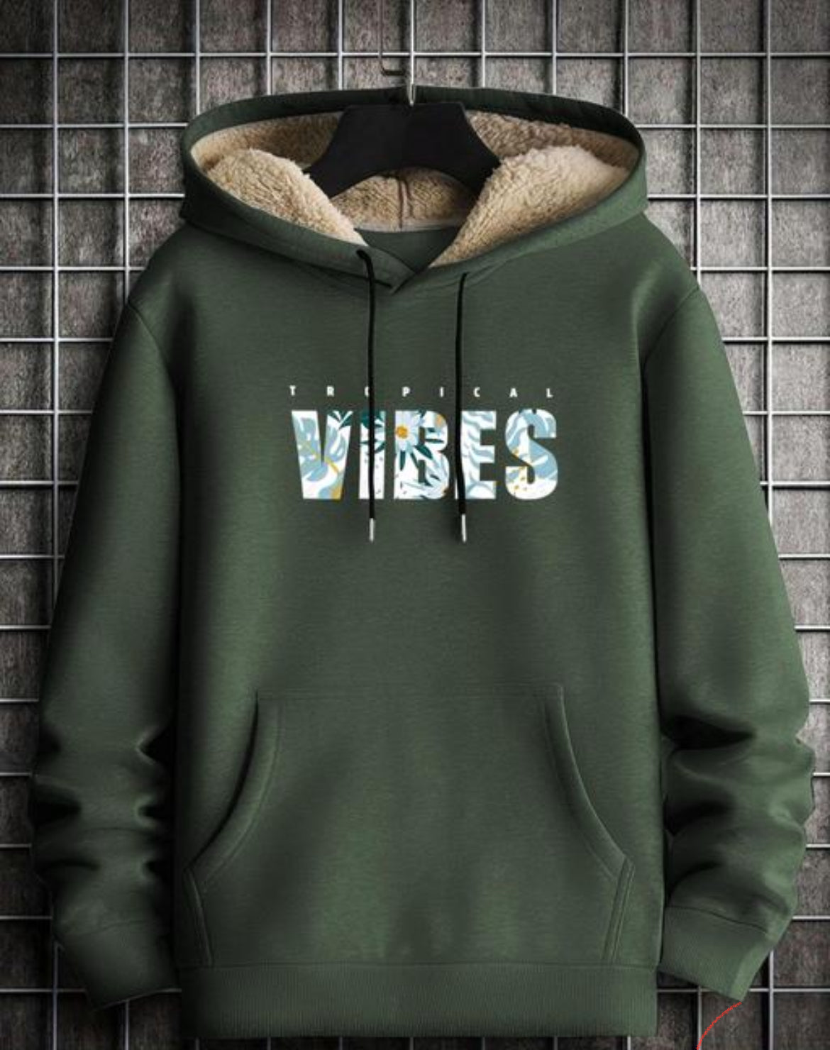 Stylish Printed Fur Hoodie for Men | Winter Wear Hooded Sweatshirt | Cozy