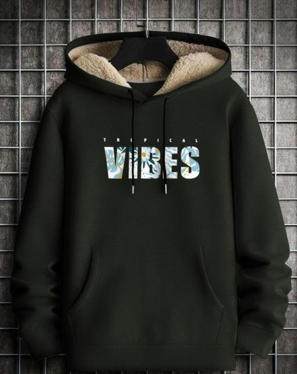 Stylish Printed Fur Hoodie for Men | Winter Wear Hooded Sweatshirt | Cozy