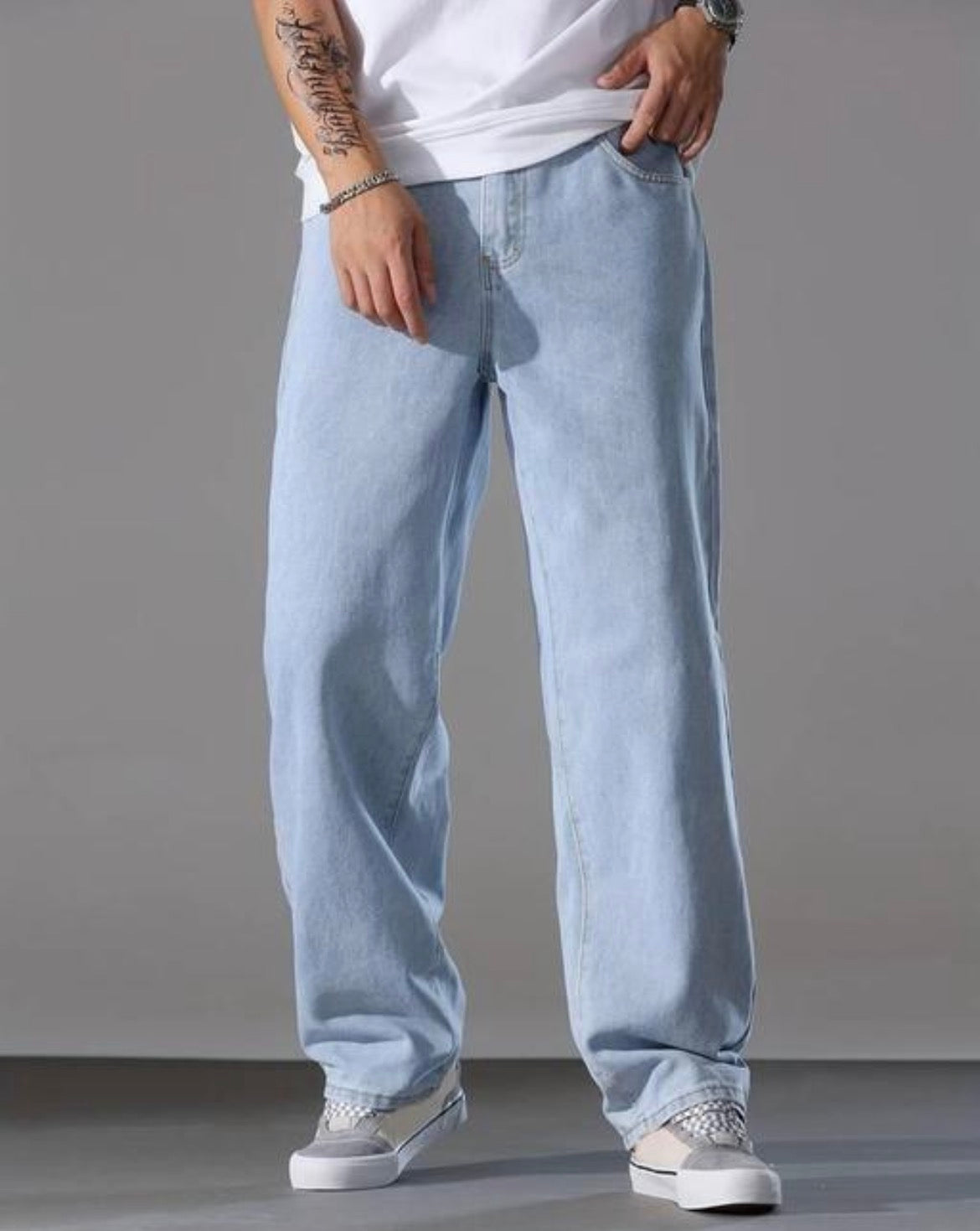 Loose Fit Mid Rise Men Denim Jeans