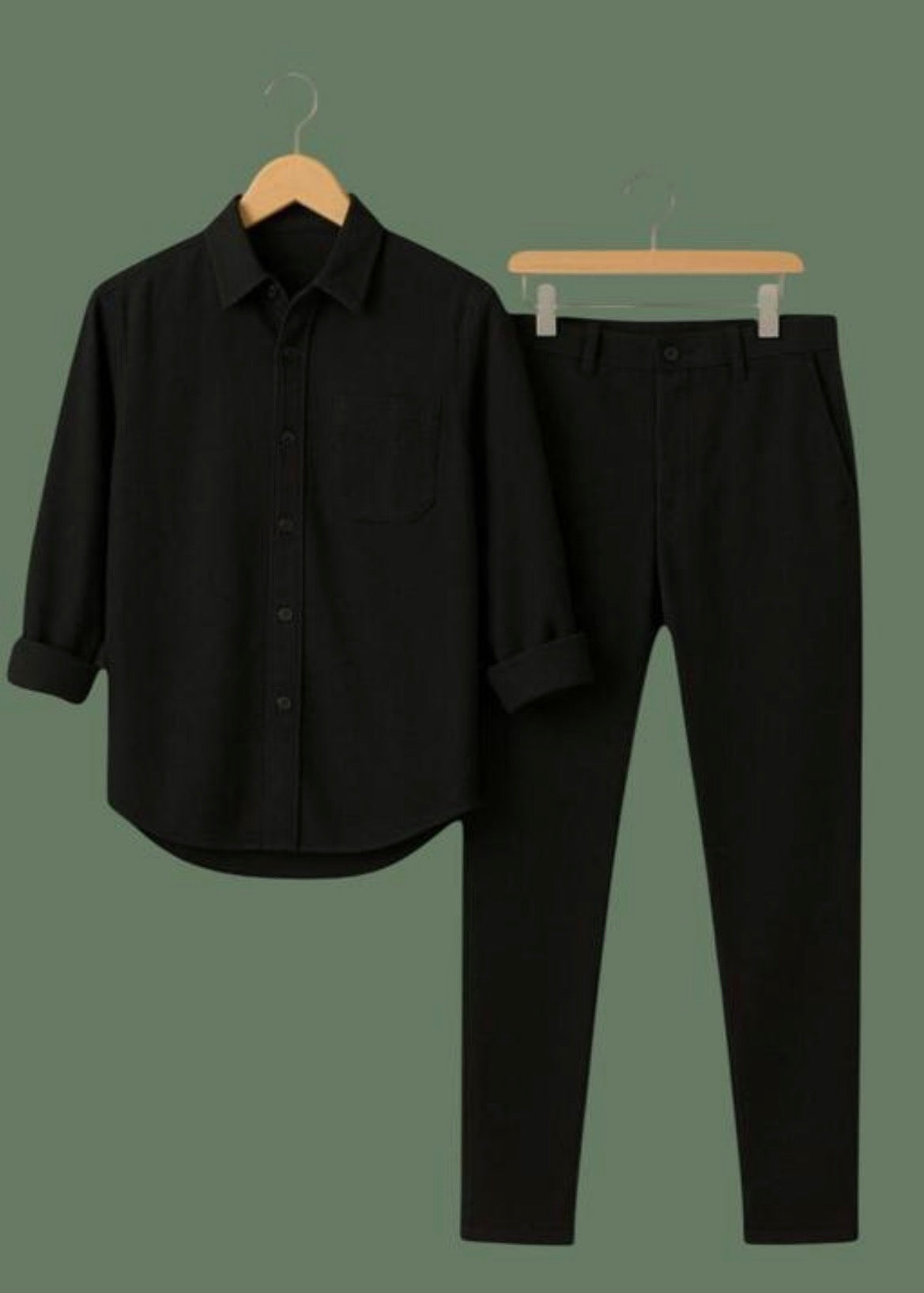Men's Hot Selling Lycra Stretchable Shirt and black trousers