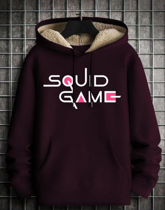 Stylish Printed Fur Hoodie for Men | Winter Wear Hooded Sweatshirt | Cozy Hoodies for Men