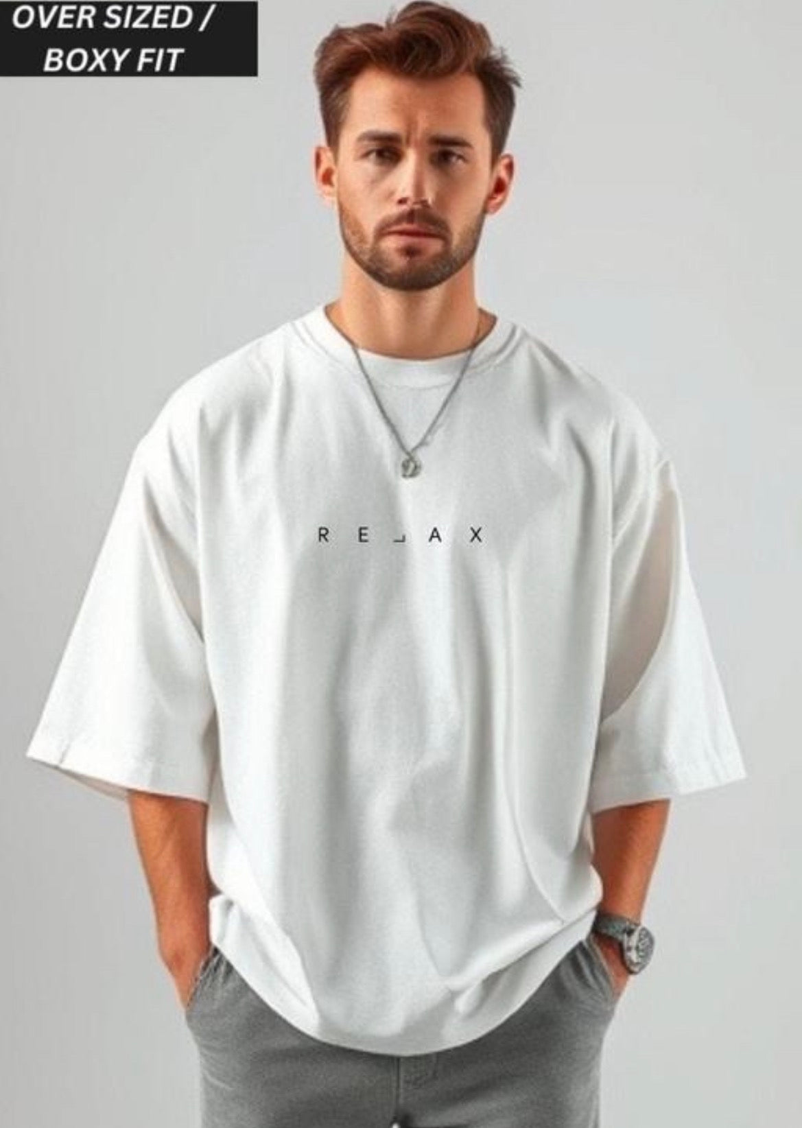 Men Cotton Blend Oversize Tshirts