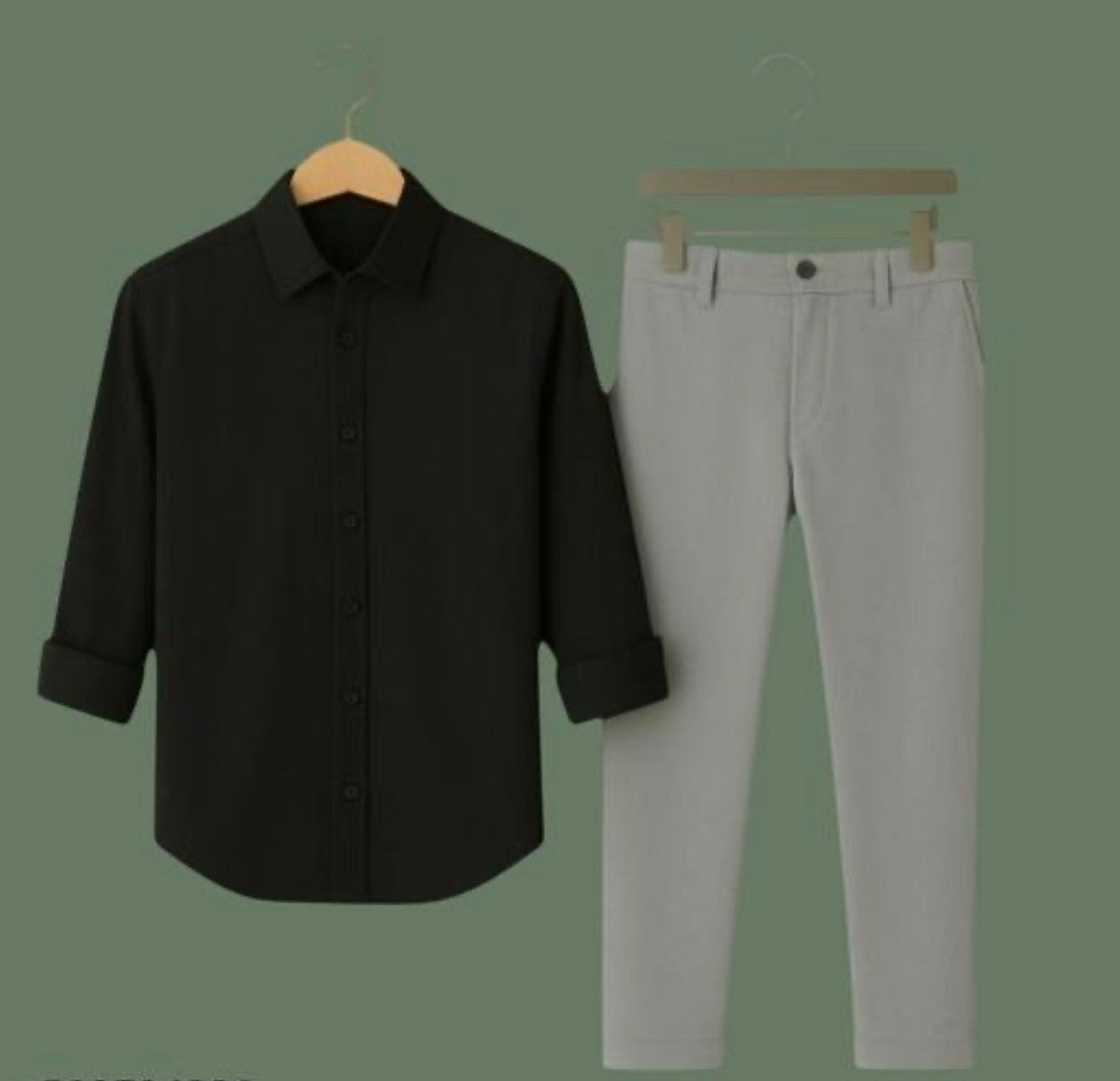 Men's Hot Selling Lycra Stretchable Shirt and black trousers