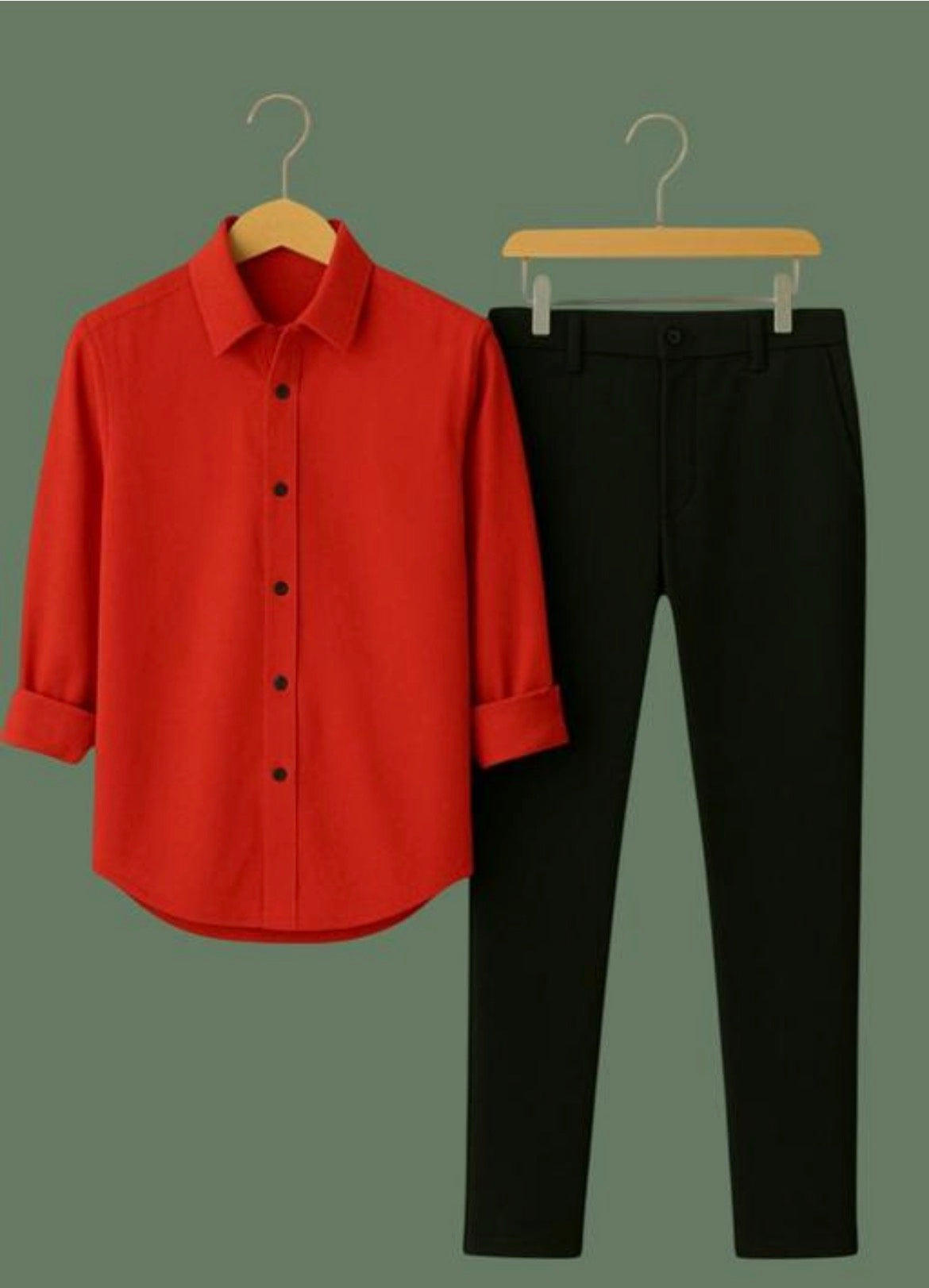 Men's Hot Selling Lycra Stretchable Shirt and black trousers