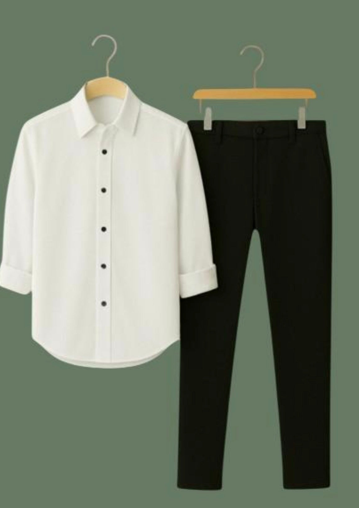 Men's Hot Selling Lycra Stretchable Shirt and black trousers