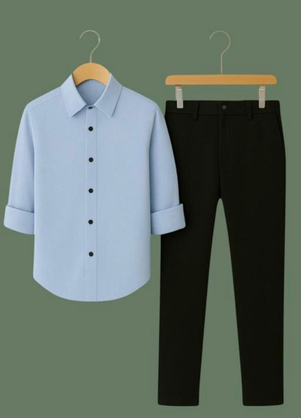 Men's Hot Selling Lycra Stretchable Shirt and black trousers