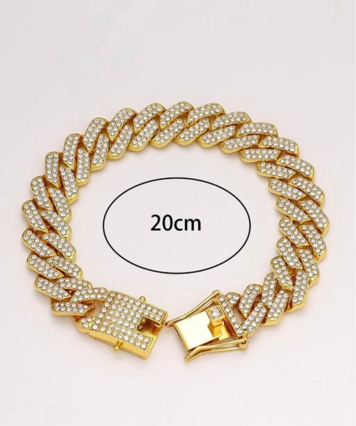 European and American Fashion Jewelry: Cuban Bracelet with Full Diamond Trendy