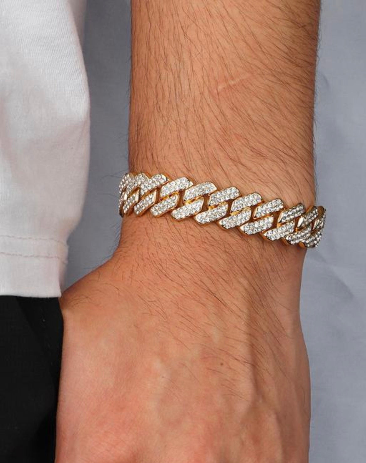 European and American Fashion Jewelry: Cuban Bracelet with Full Diamond Trendy