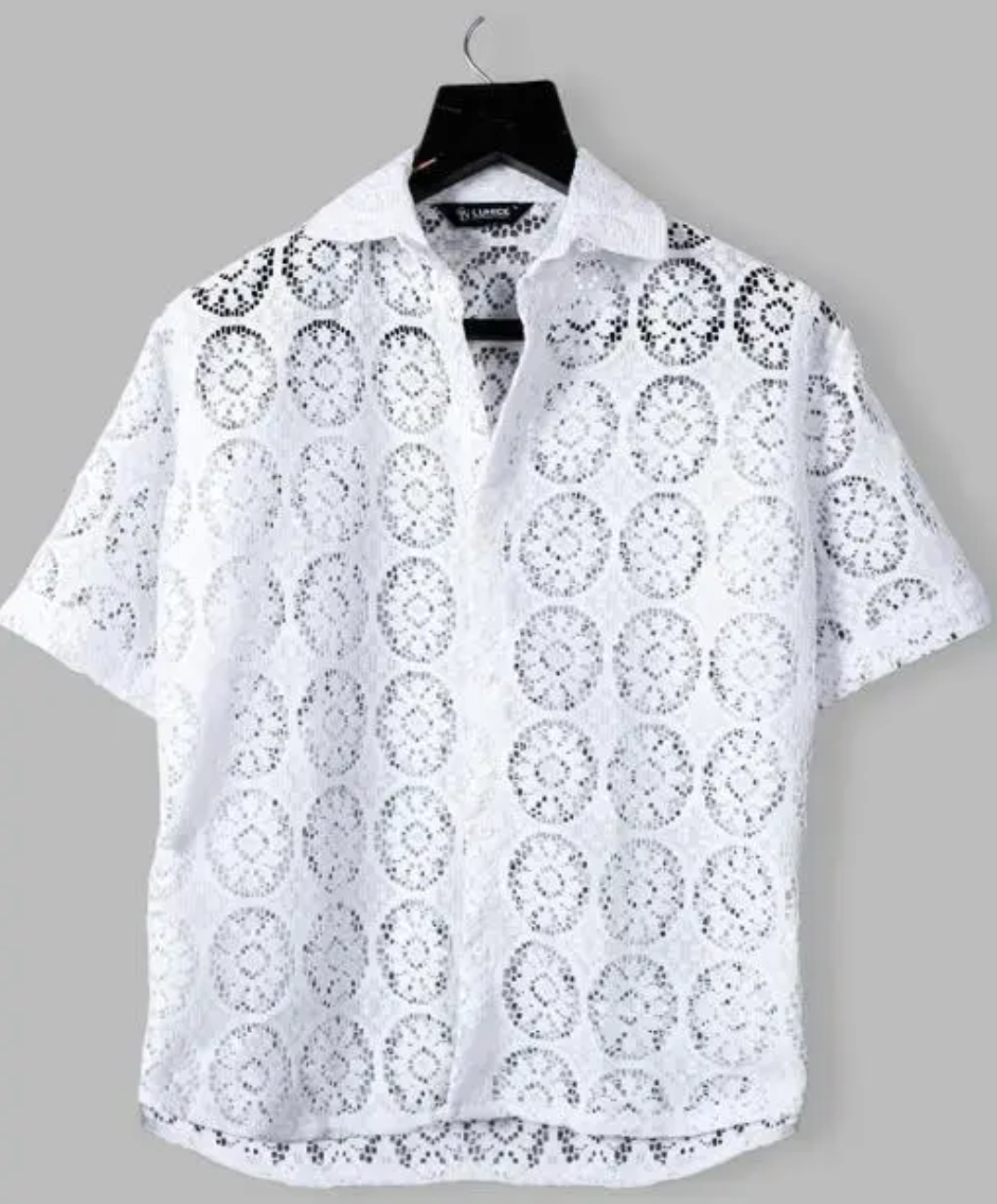 Men Regular Fit Self Design Spread Collar Casual Shirt